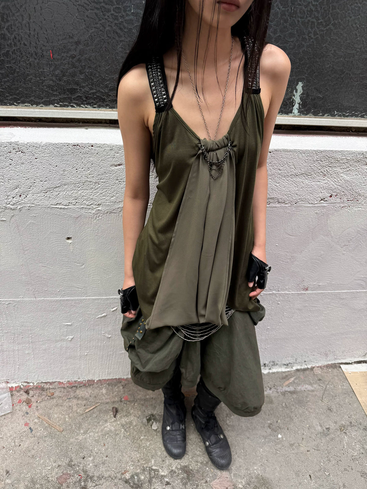 PUNK METAL STRAPS DOLL TANK TOP