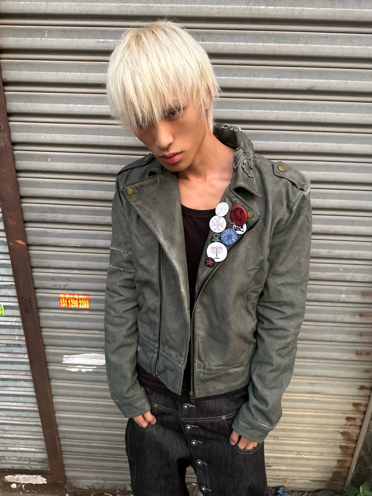 DISTRESSED BIKER JACKET