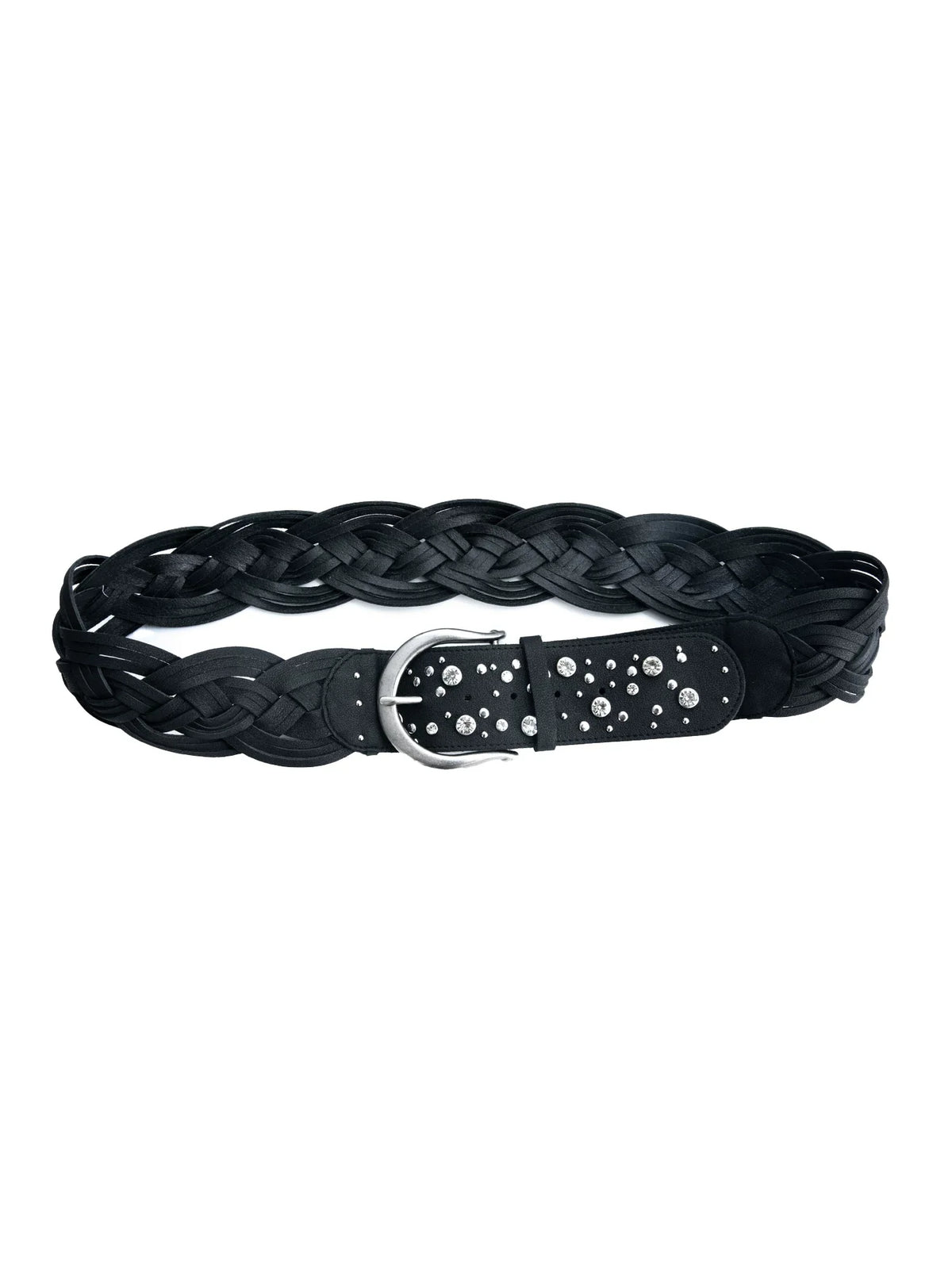 BRAIDED LEATHER WIDE BELT