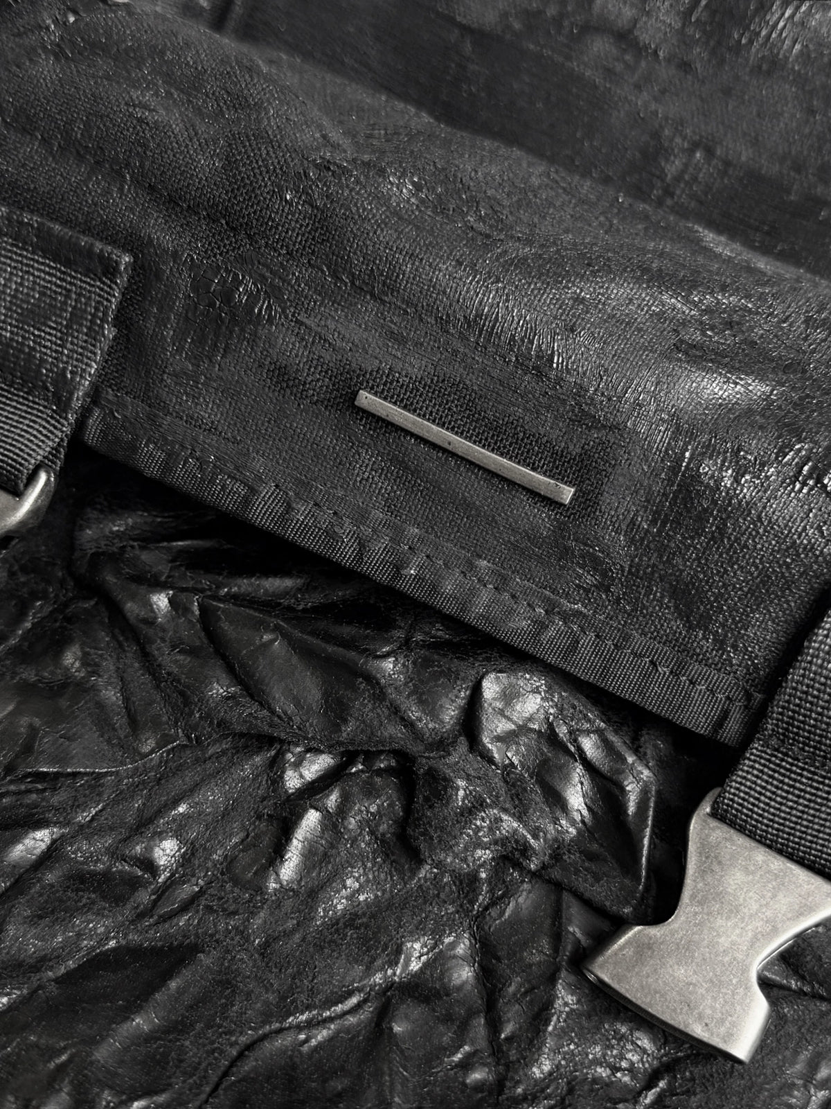 CRACKLE COATED NYLON BACKPACK