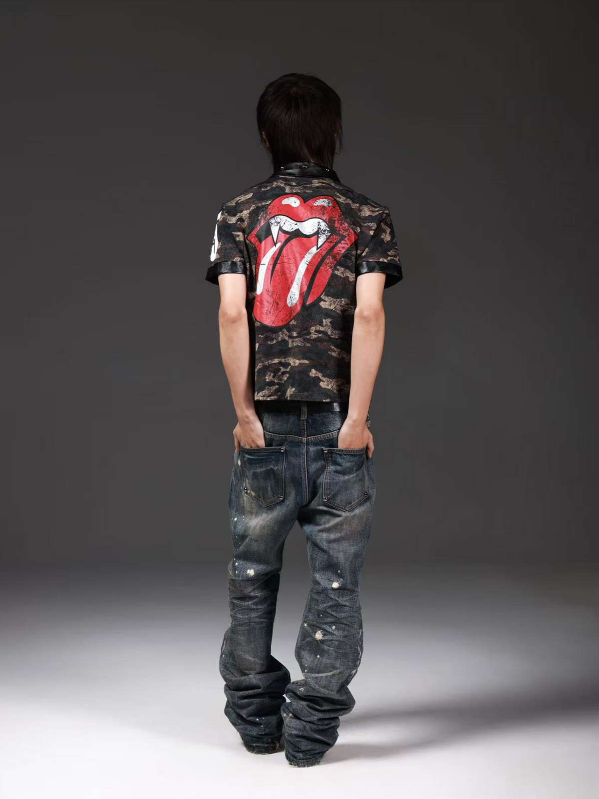 CAMOUFLAGE RIVET POLO SHIRT