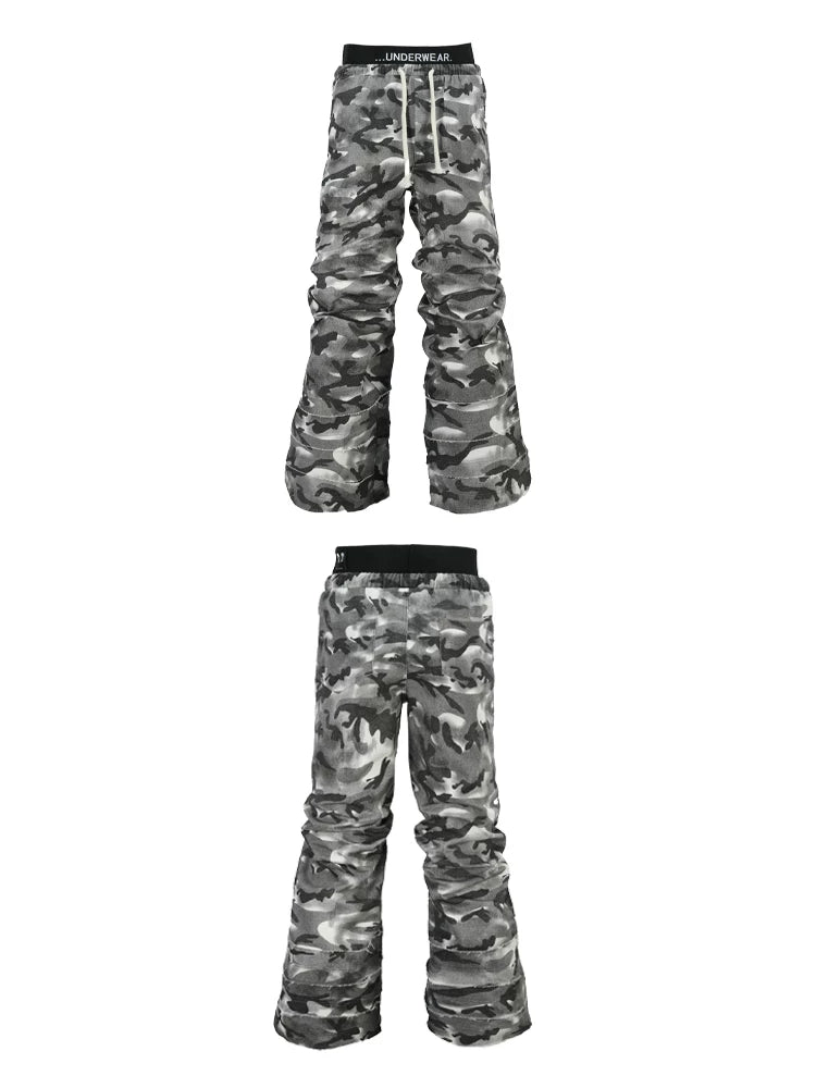 DISTRESSED CAMO CANVAS PANTS