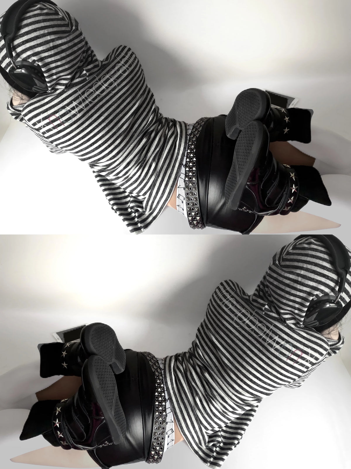 DIZZY CANDY STRIPED HOODIE TEE