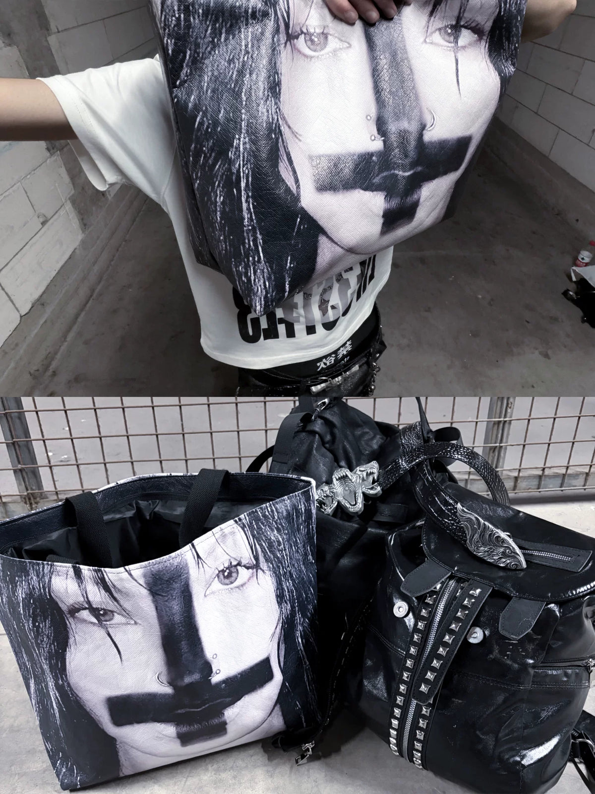 INVERTED CROSS PORTRAIT TOTE BAG