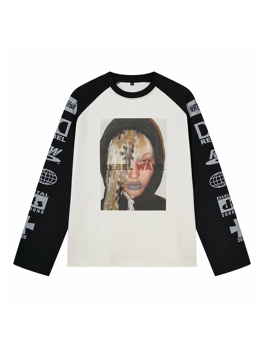 WAVE PORTRAIT PRINT LONG SLEEVE TEE