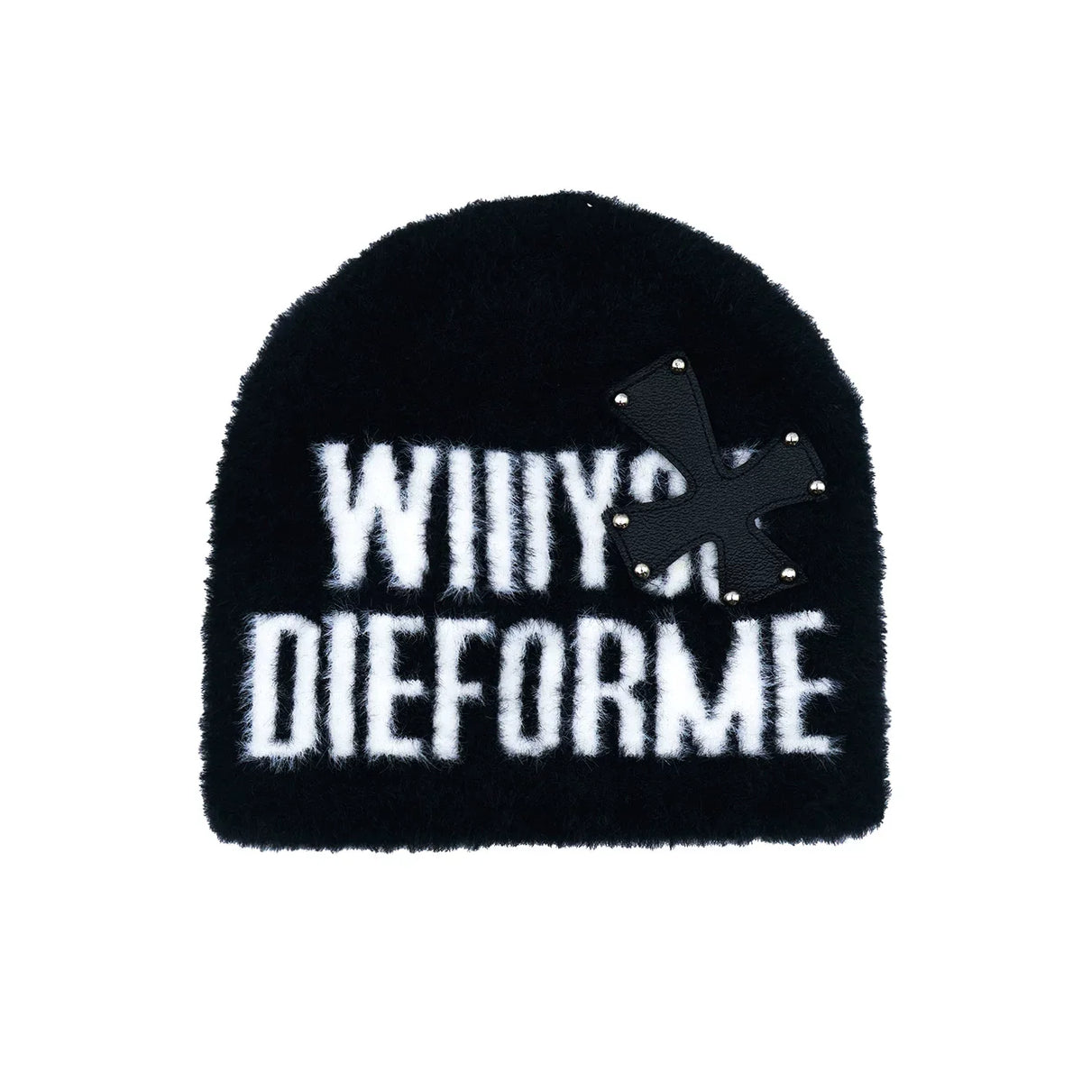 APPLIQU? LEATHER MOHAIR HAT
