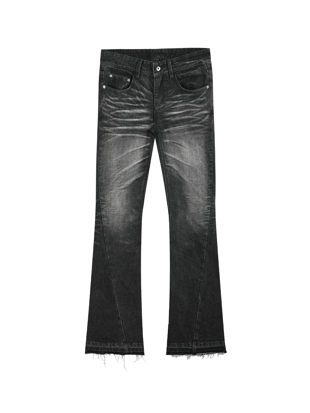 DISTRESSED FRINGE JEANS