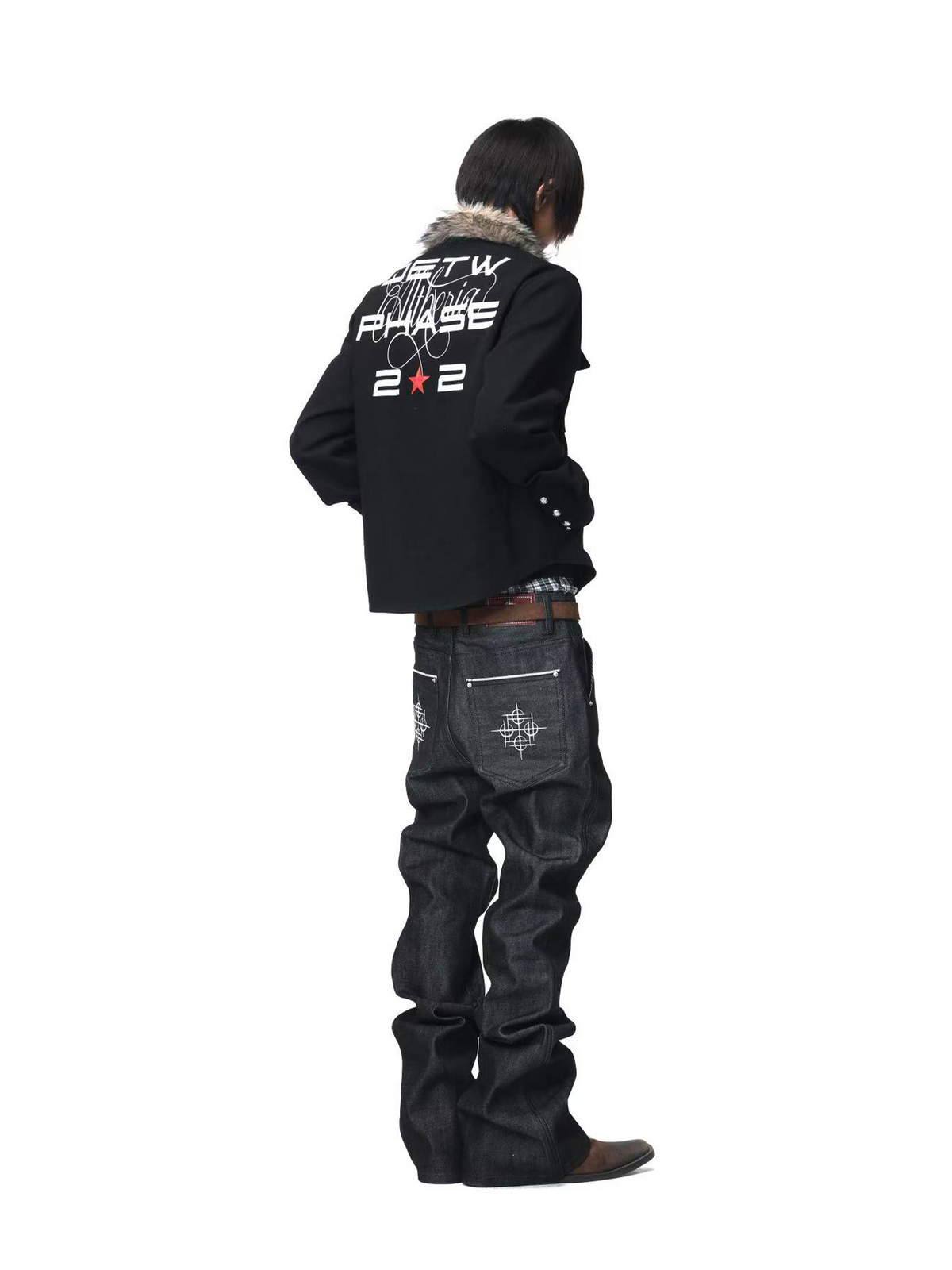 DARK PUNK FUR COLLAR JACKET