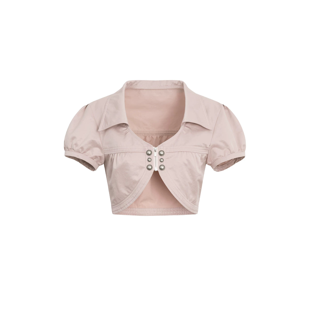 GLOSSY SATIN V-NECK JACKET
