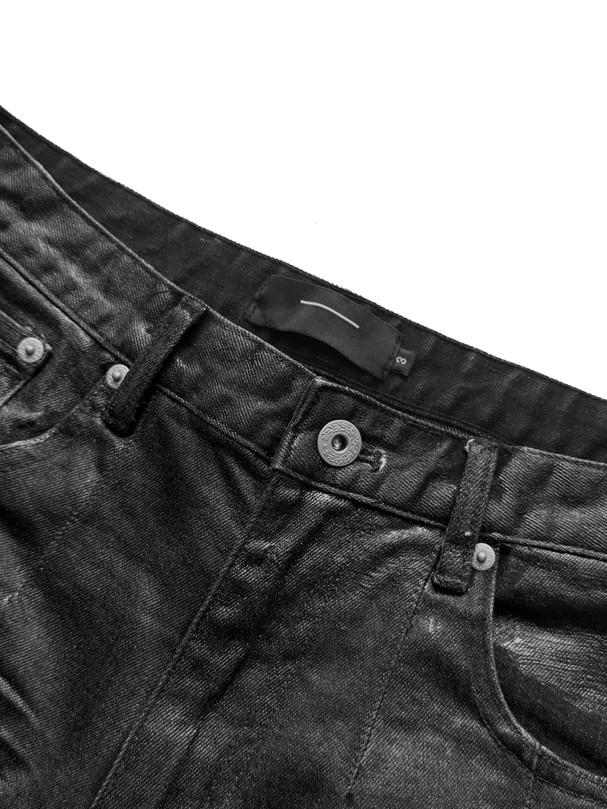DISTRESSED BLACK STRETCH JEANS