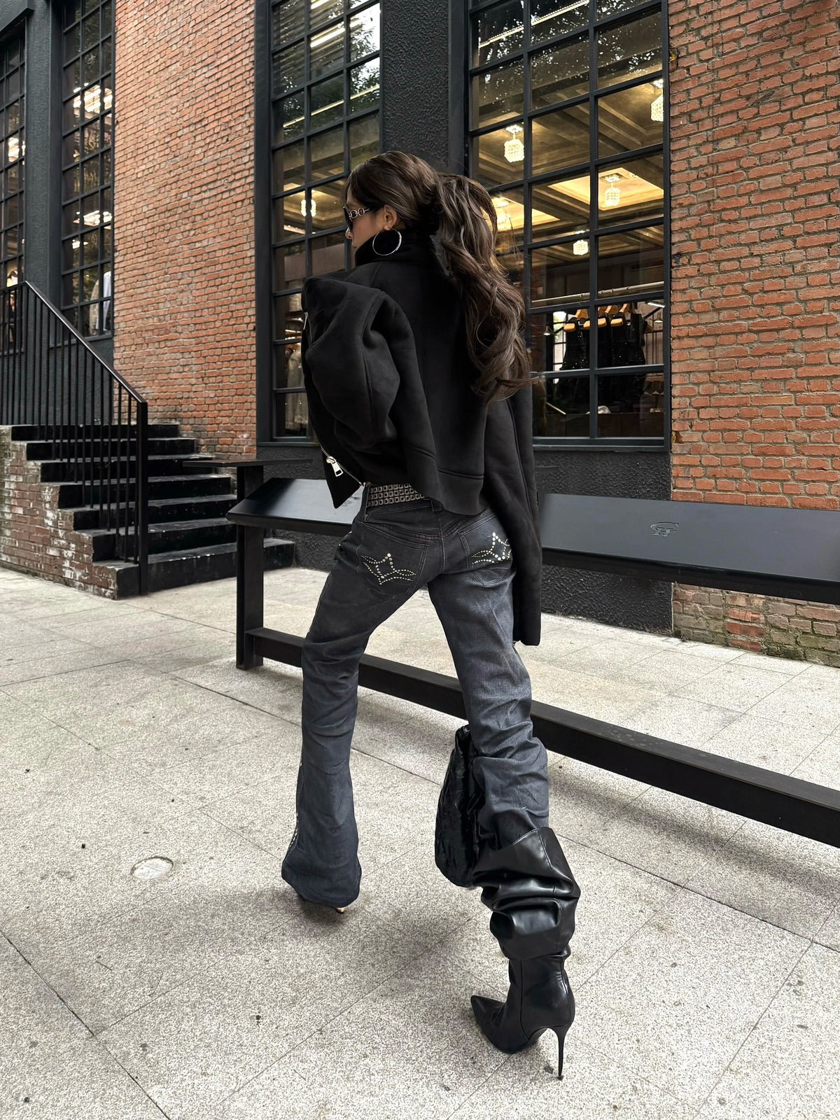METALLIC SUEDE ZIPPER JACKET