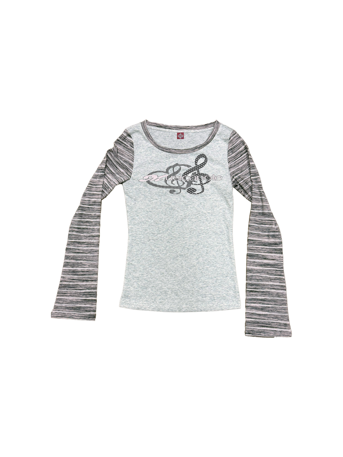 POLKA DOT U NECK LONG SLEEVE TOP