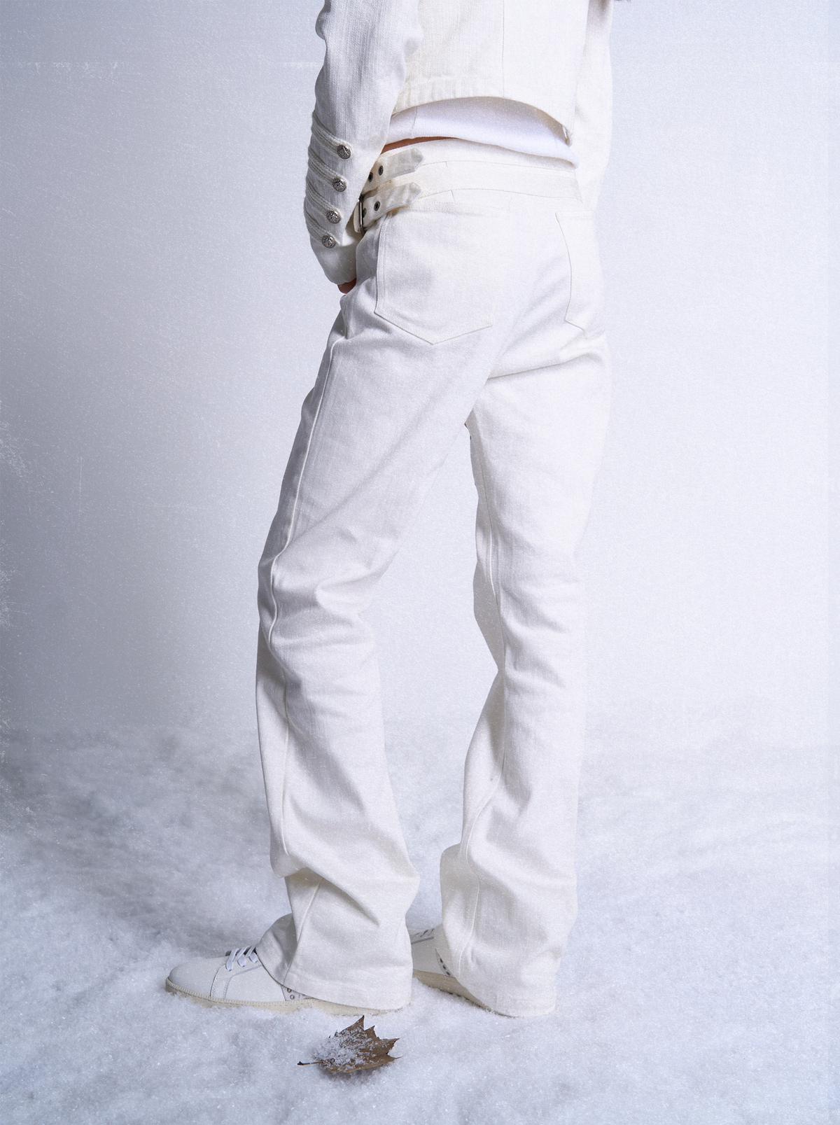 SLIM FIT WHITE BAMBOO JEANS