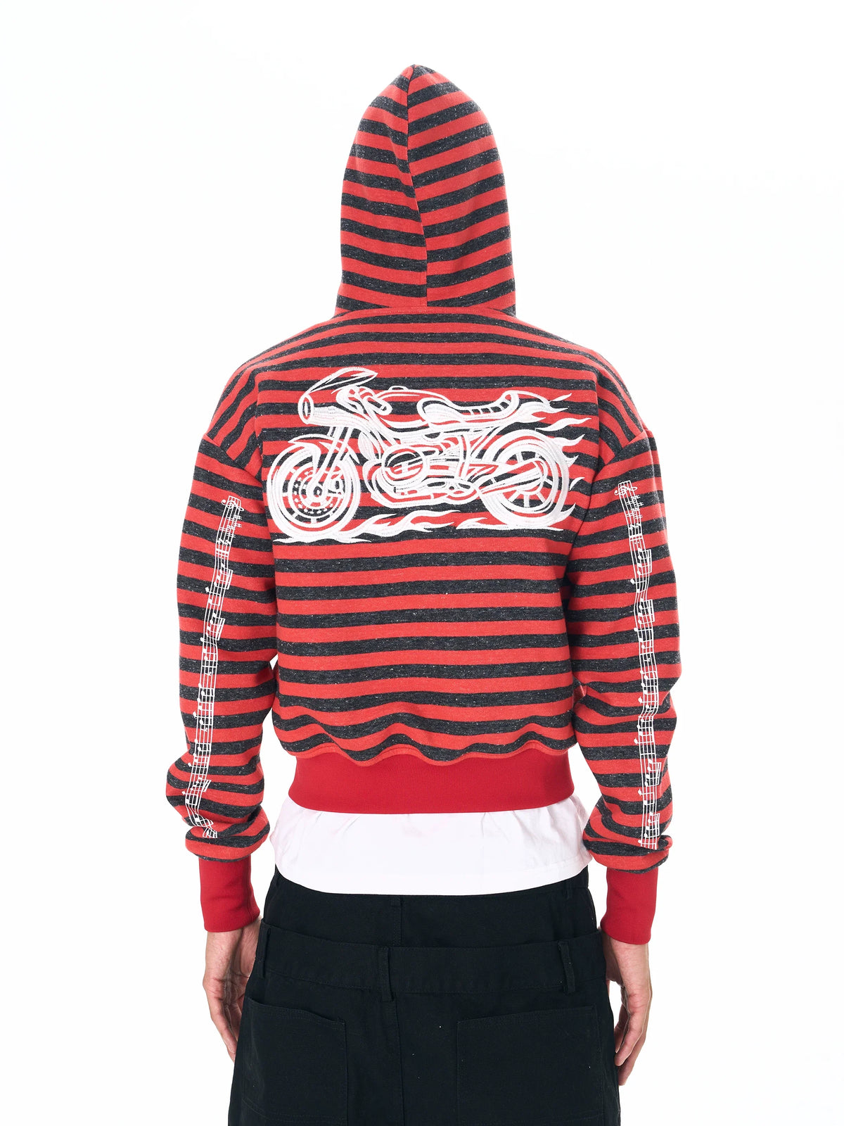 MOTO HOODIE WITH STRIPE DESIGN
