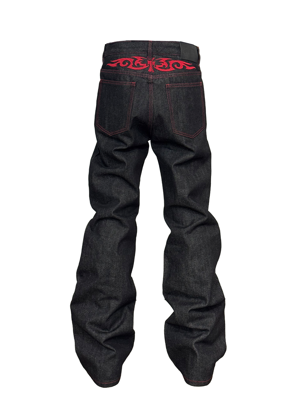 EMBROIDERED DENIM FLARE JEANS