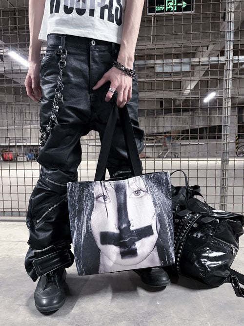 INVERTED CROSS PORTRAIT TOTE BAG