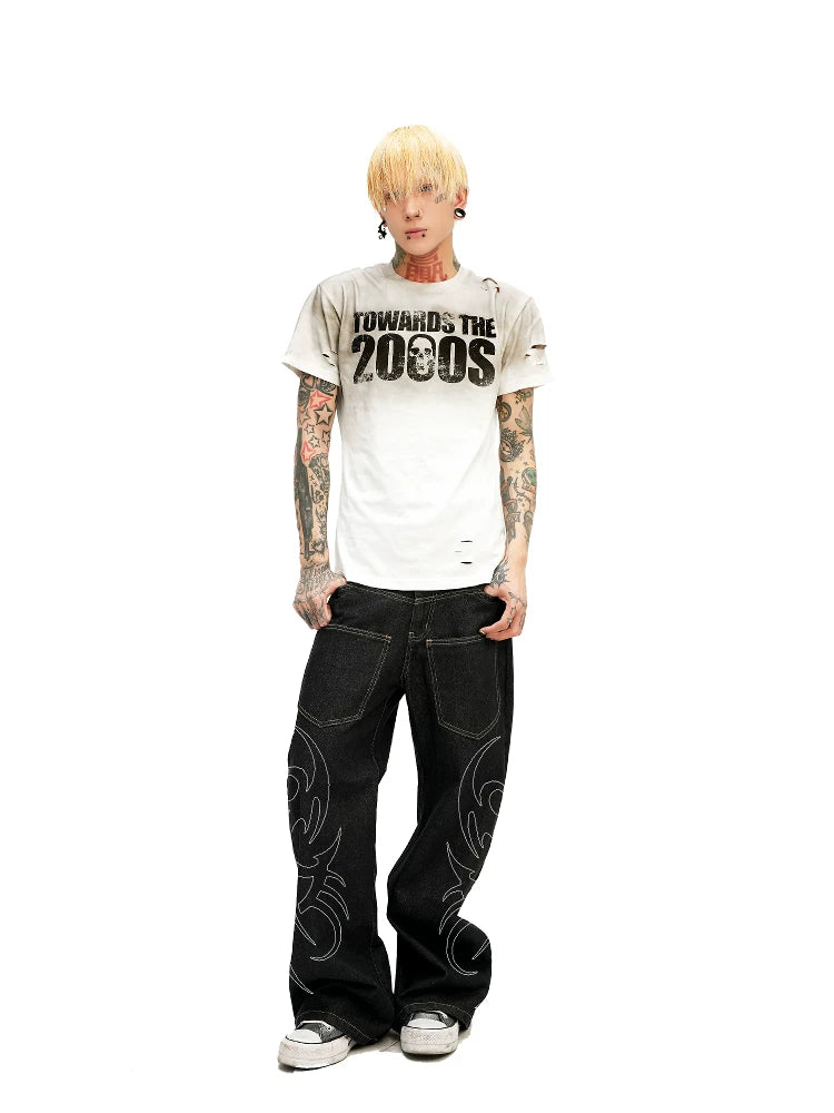 WASHED DESTRUCTION SLOGAN TEE