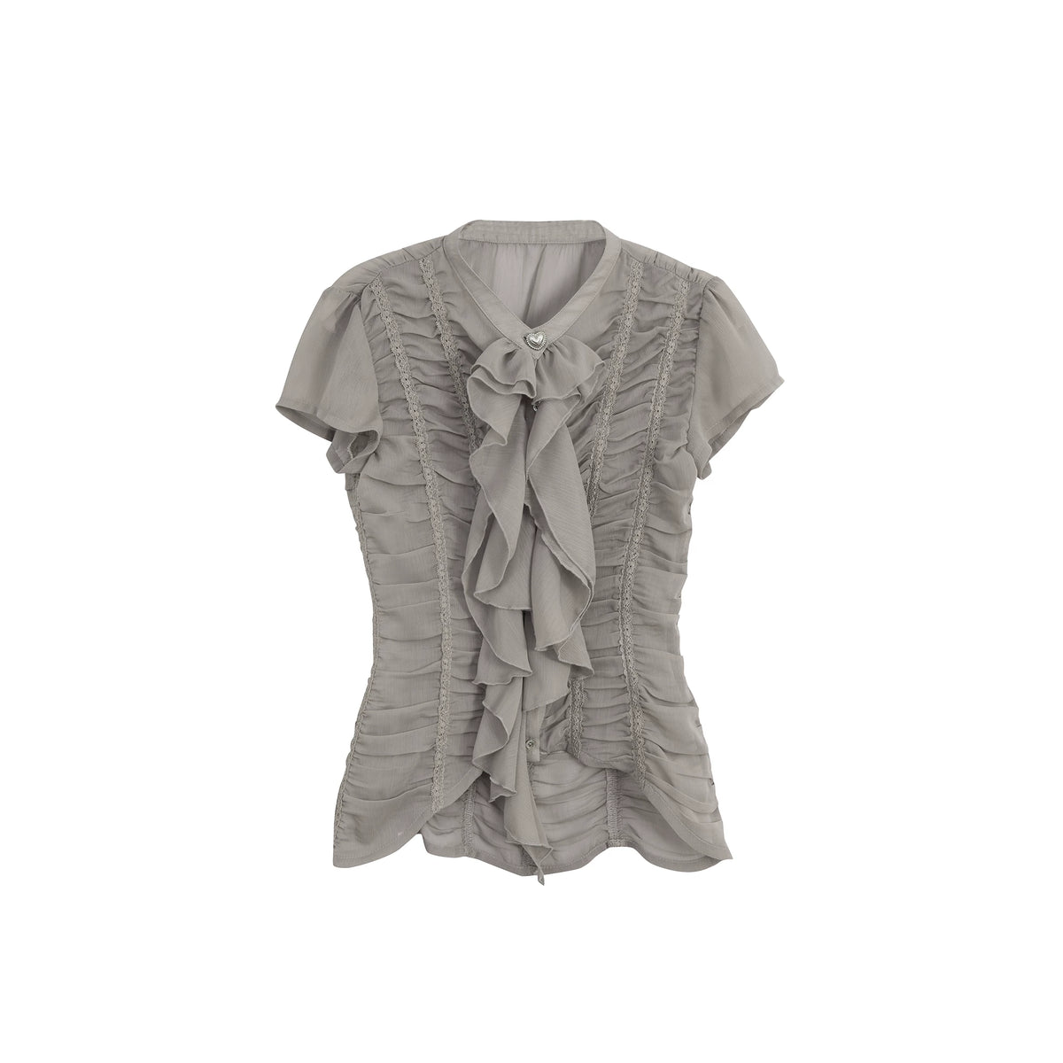 VICTORIAN RUFFLE CHIFFON BLOUSE