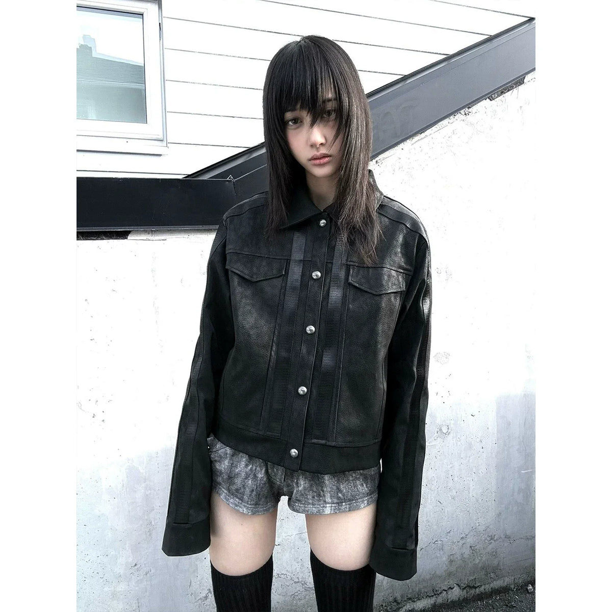 VASCULAR PATTERN SUEDE JACKET