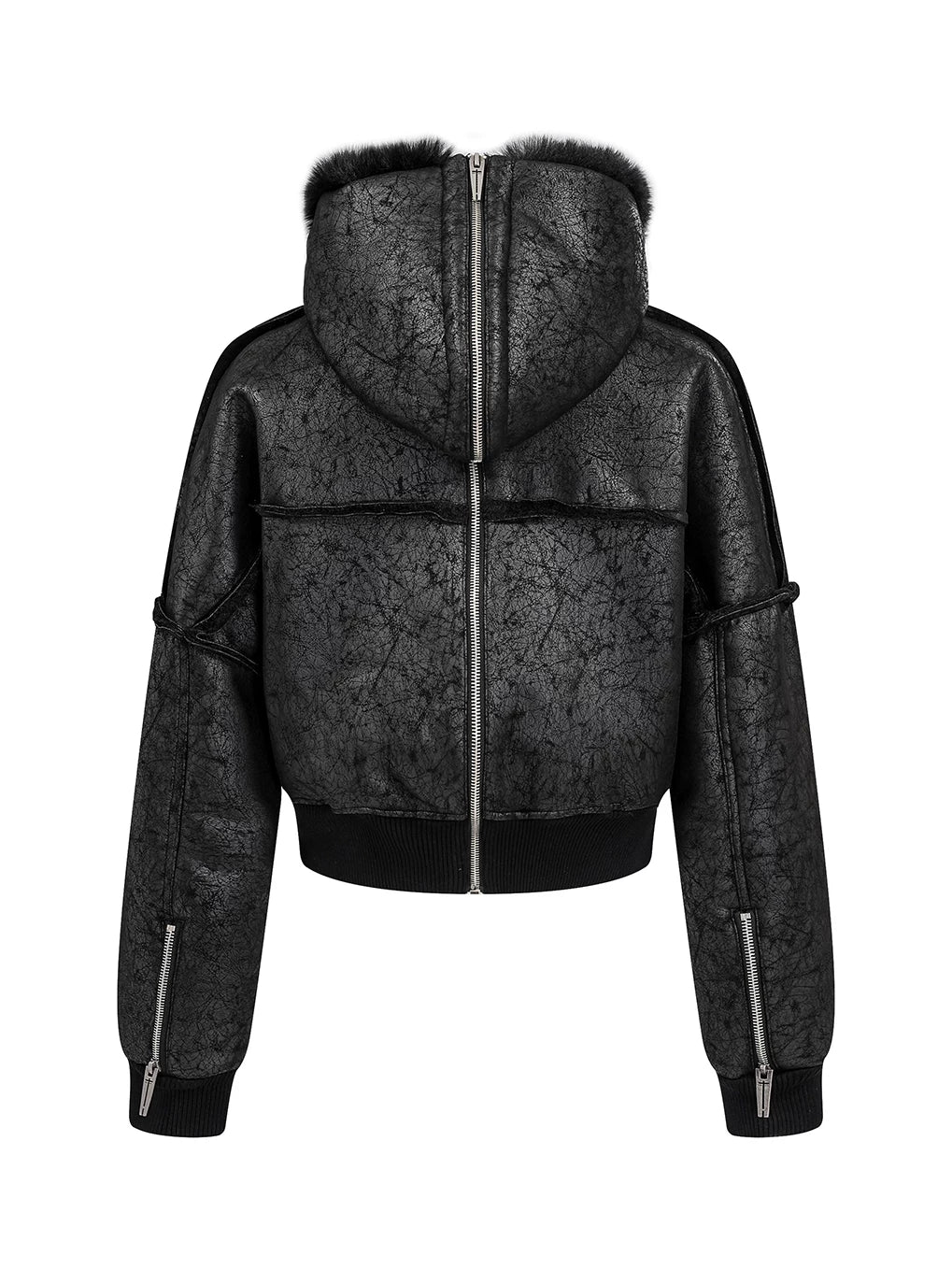 N2B LEATHER JACKET WITH FUR COLLAR