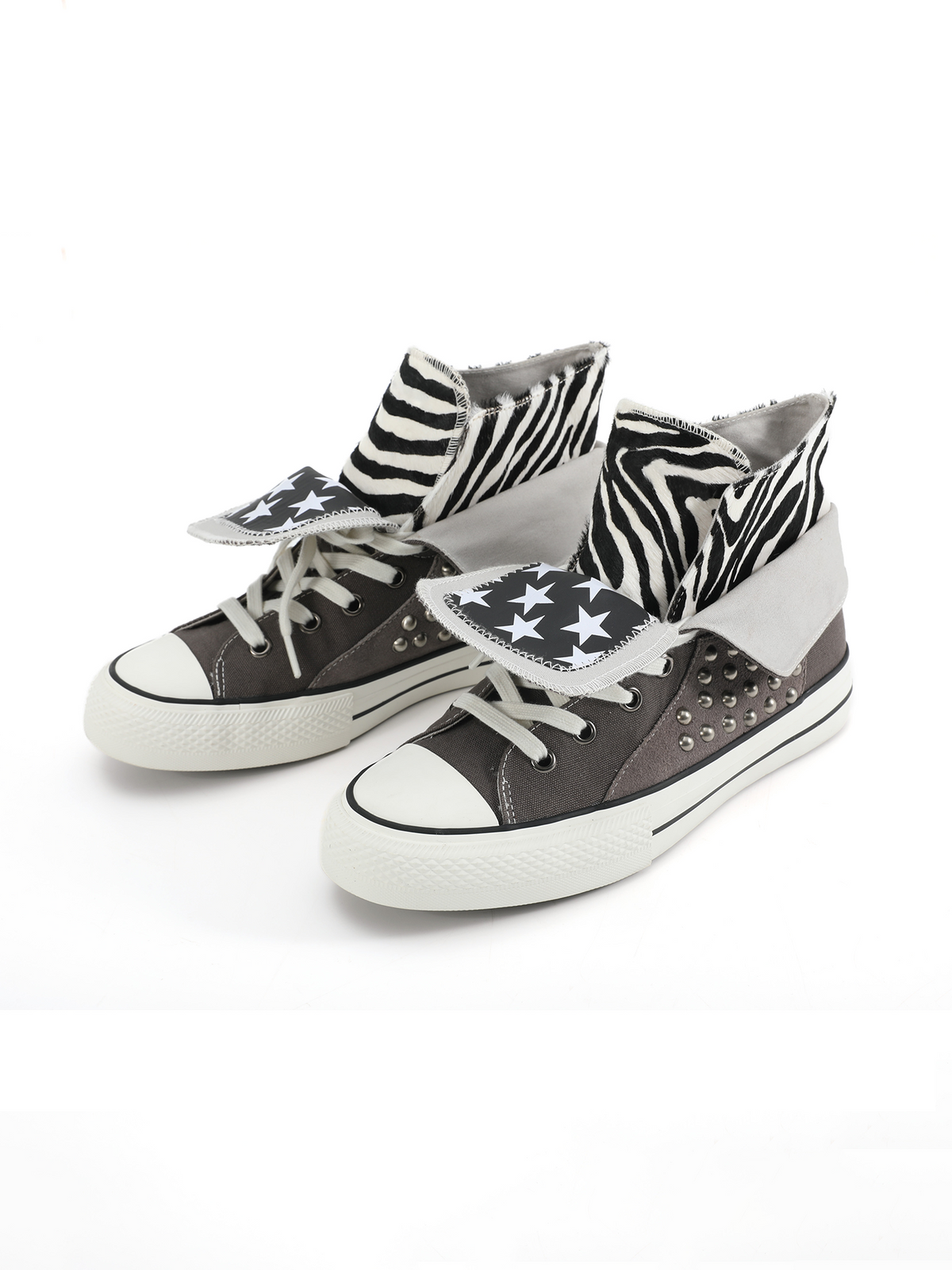 ZEBRA-PRINT SUEDE SNEAKERS