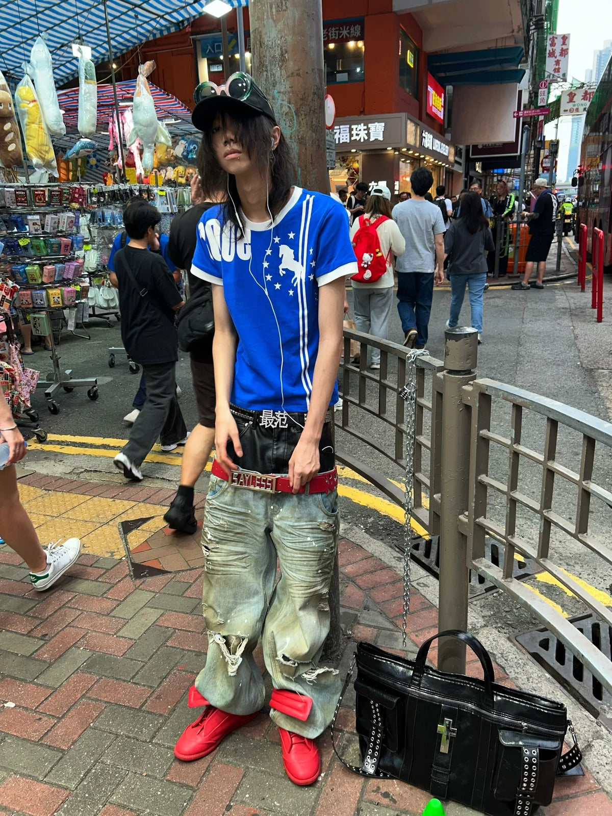 DOUBLE STRIPE PRINTED T-SHIRT