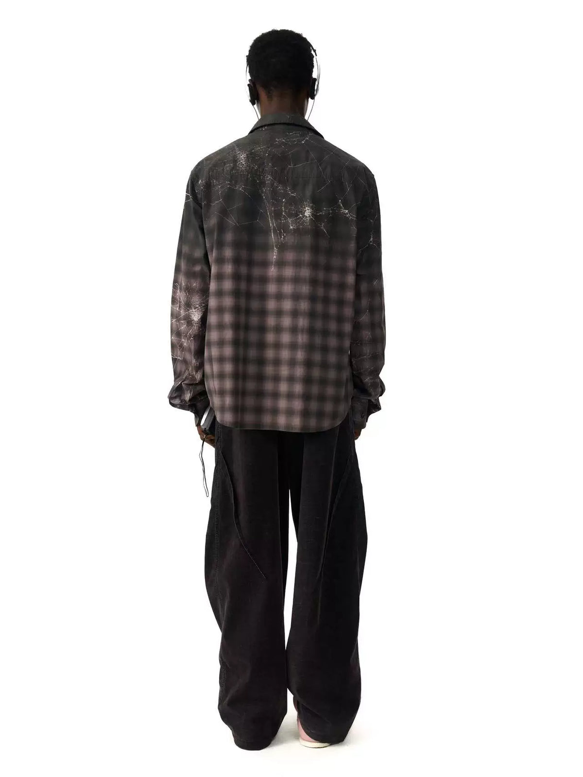GRADIENT PLAID LAPEL SHIRT