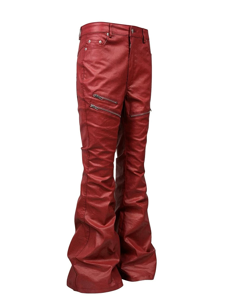 LIQUID METAL PINK WAXED PANTS