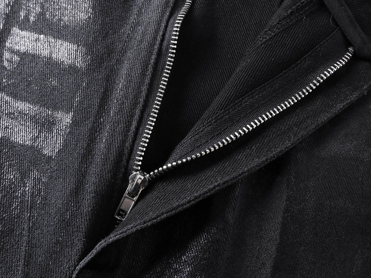 CRACKLE WAXED BAGGY PANTS