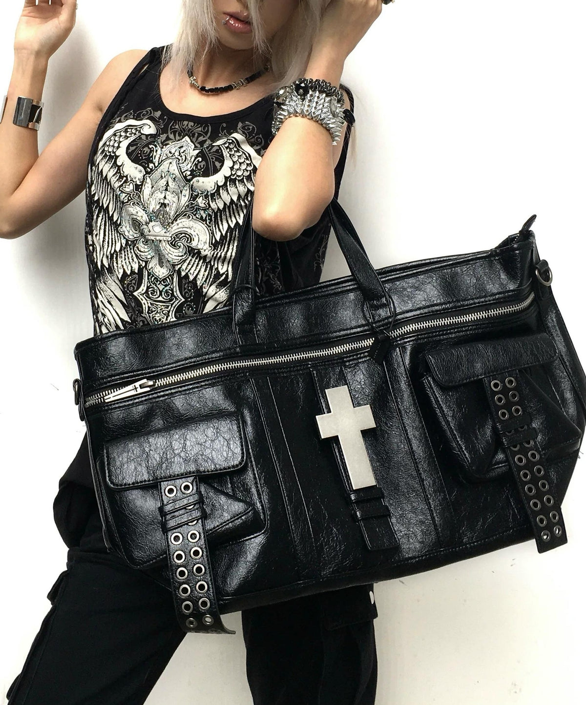 STUDDED IRON CROSS CAP