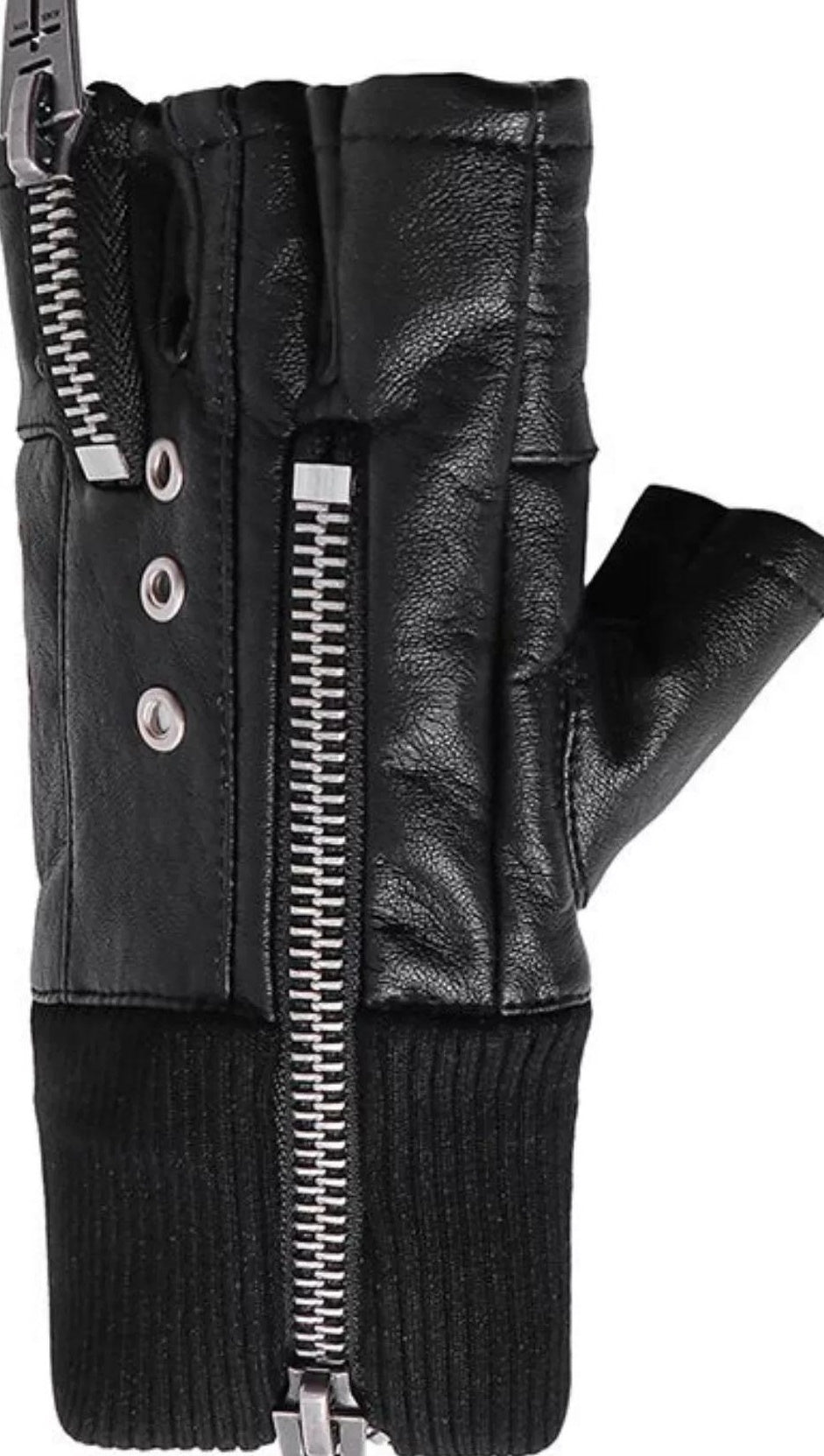 PUNK LAYERED ZIPPER GLOVES