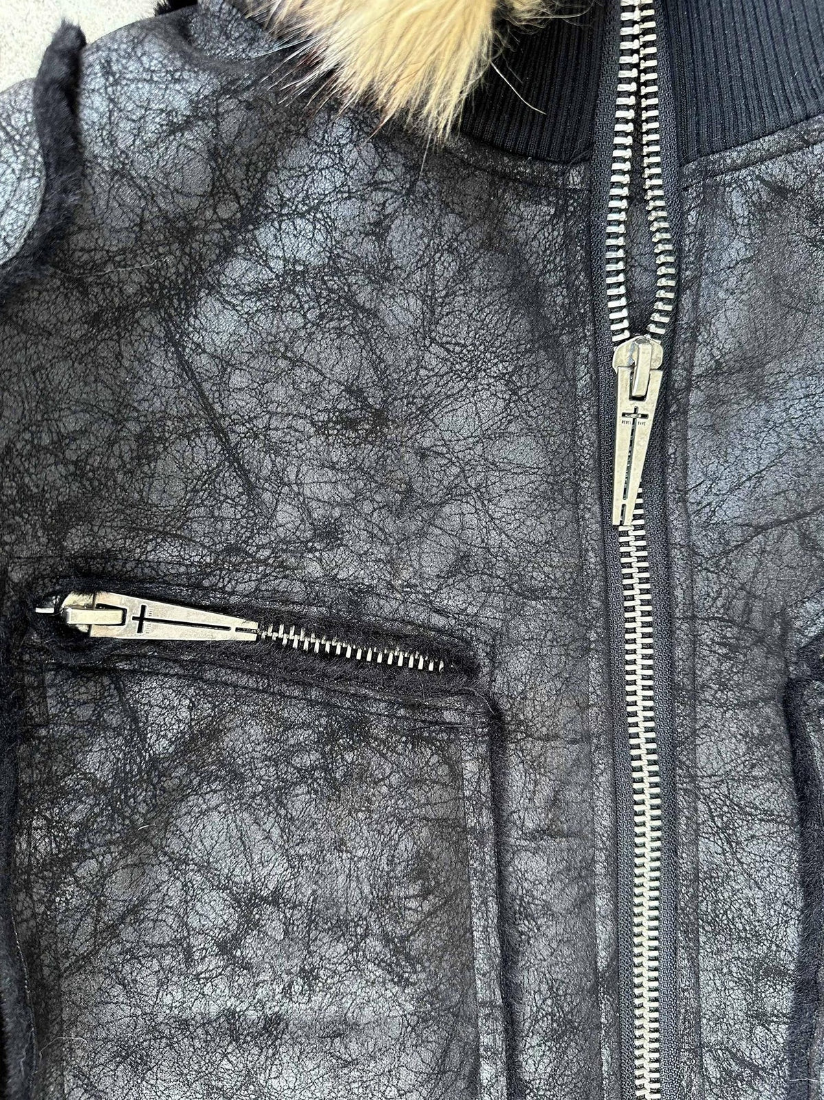 FAUX FUR MULTI-ZIPPER JACKET