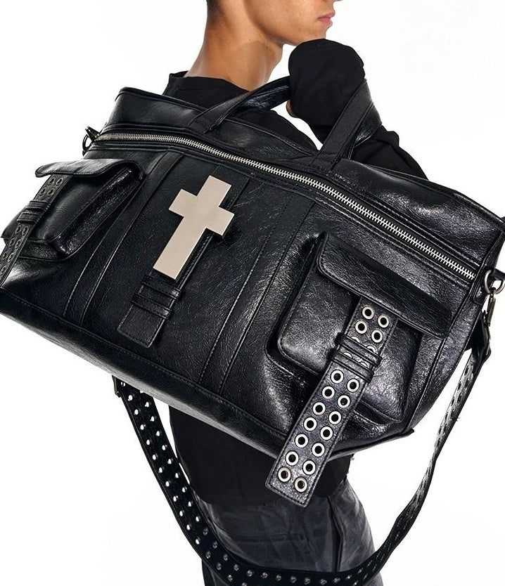 CROSSBODY LEATHER TOTE BAG