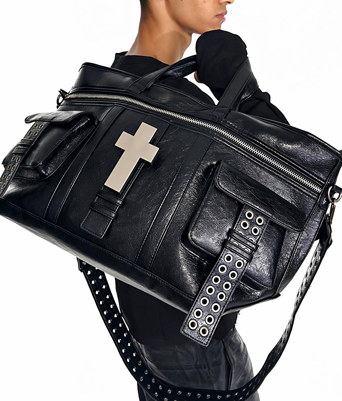 CROSSBODY LEATHER TOTE BAG