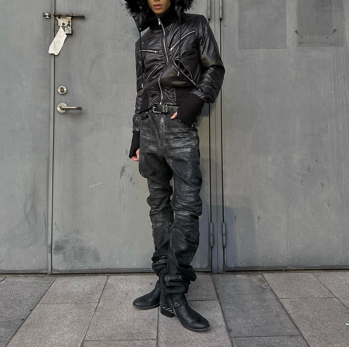 HOODED COTTON JACKET WITH DETACHABLE COLLAR