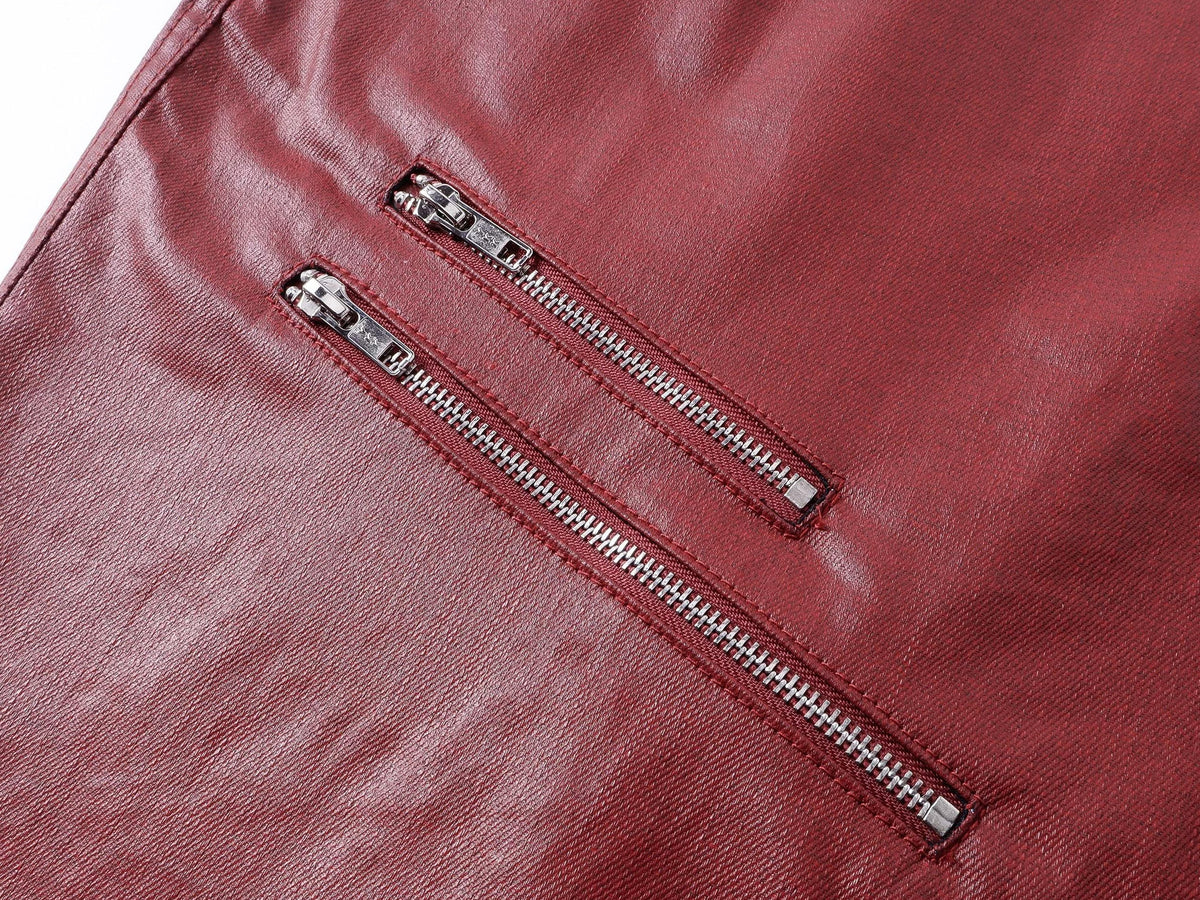 LIQUID METAL PINK COATED JEANS