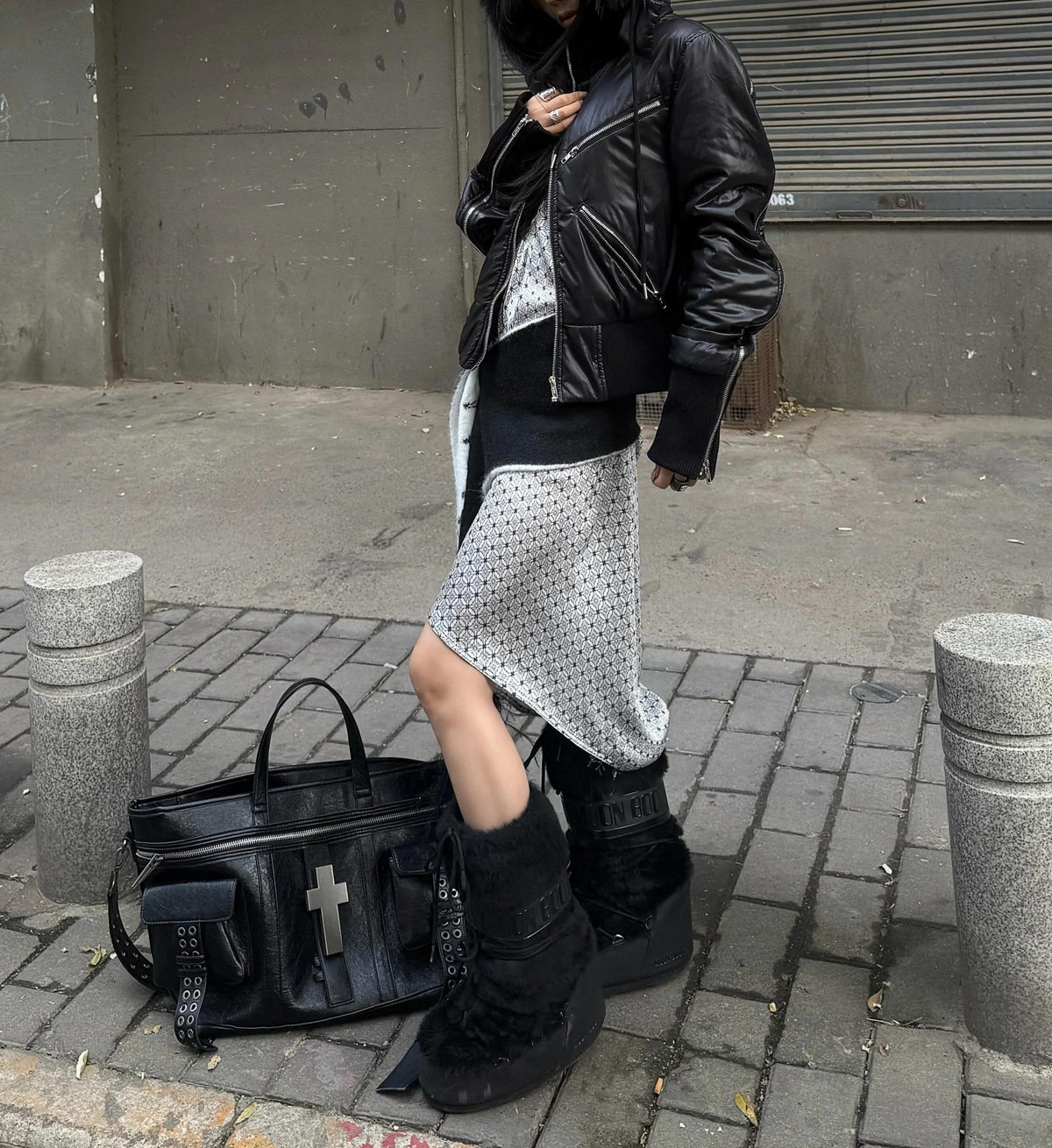 HOODED COTTON JACKET WITH DETACHABLE COLLAR