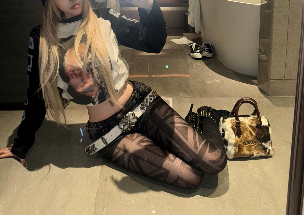 WAVE PORTRAIT PRINT LONG SLEEVE TEE