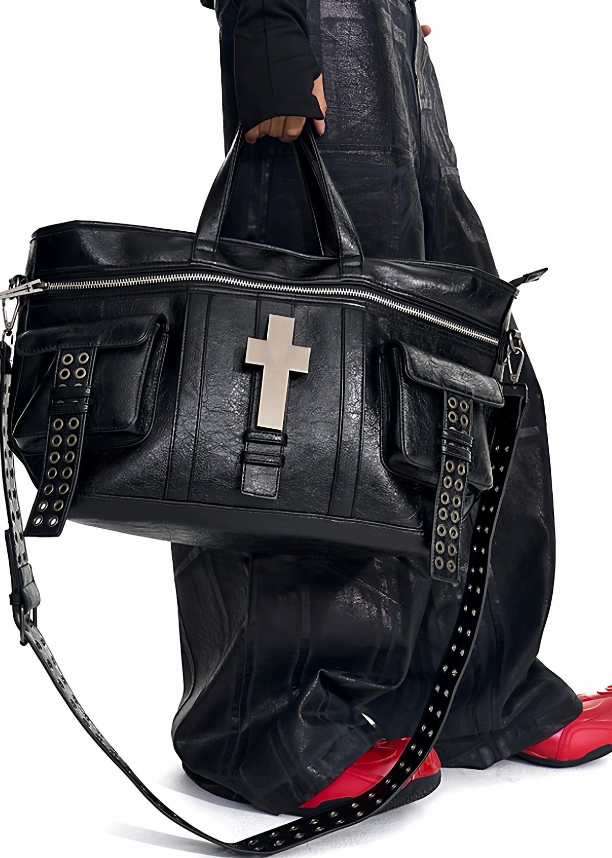 CROSSBODY LEATHER TOTE BAG