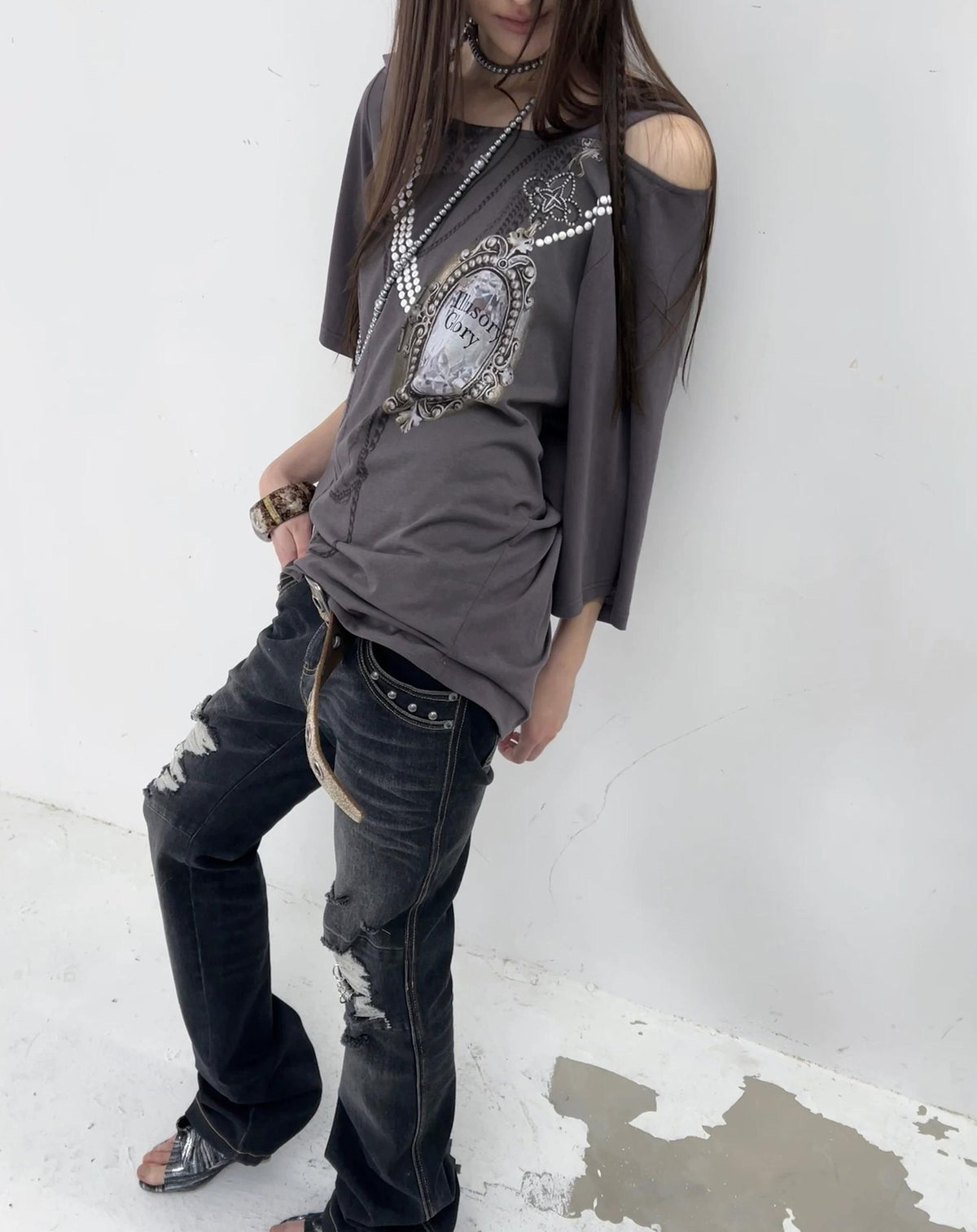 レトロジェムプリントTシャツ