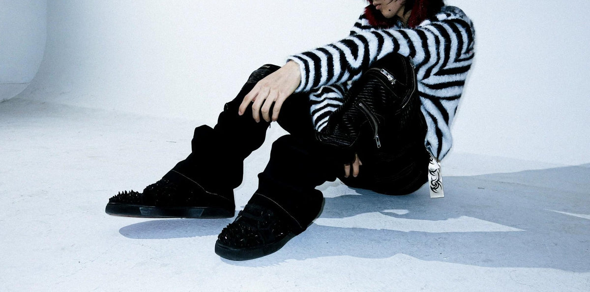SLIM FLARE BIKER PANTS