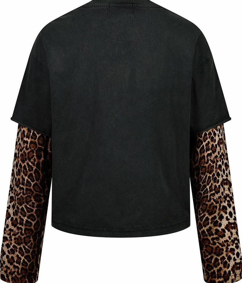 LEOPARD PRINT LONG SLEEVE TEE