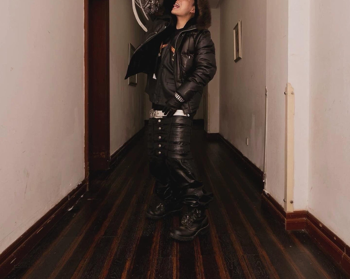 MULTI-WAIST LEATHER PANTS