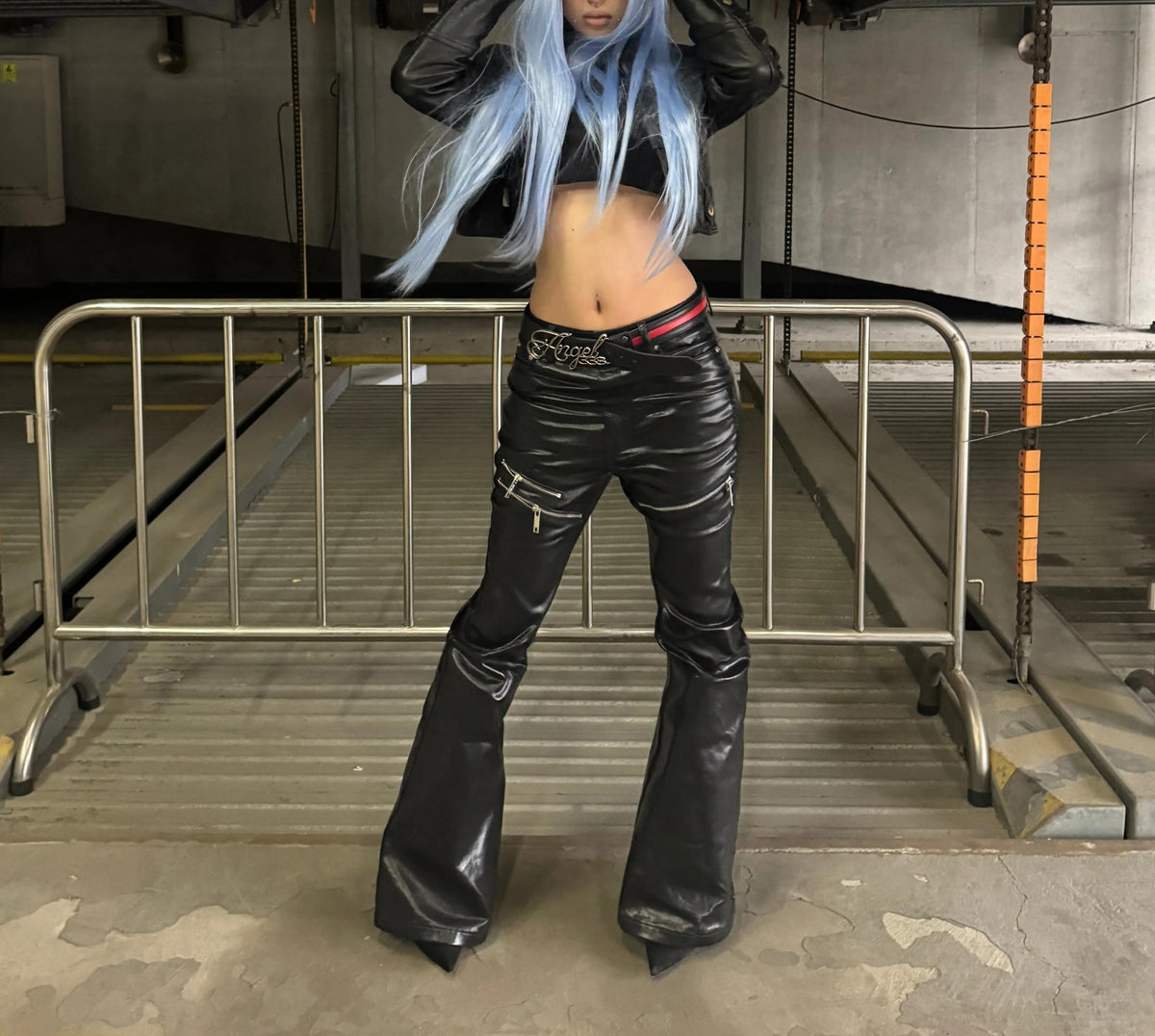 LIQUID METAL ZIPPER WAX PANTS