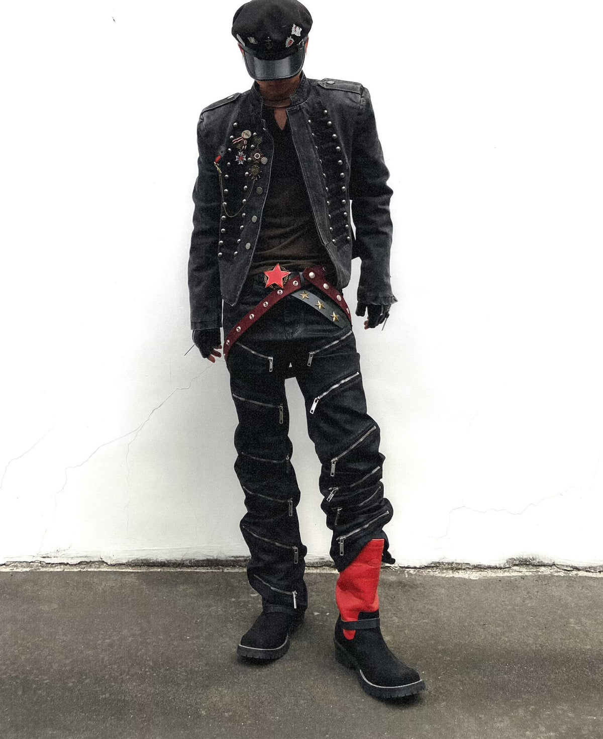 MULTI-ZIPPER SLIM FIT PANTS