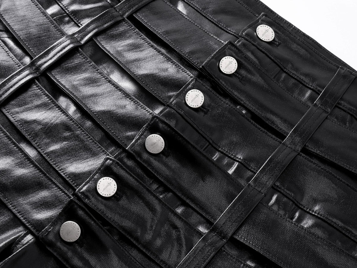 MULTI-WAIST LEATHER PANTS