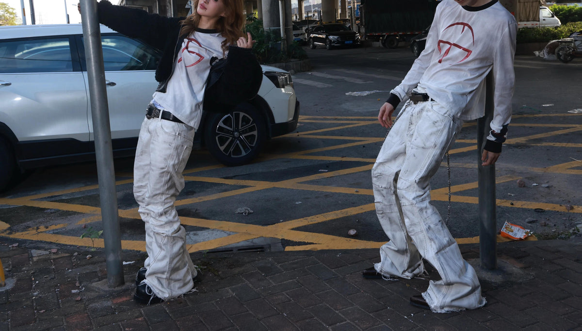 WRECKING WHITE WAX PANTS
