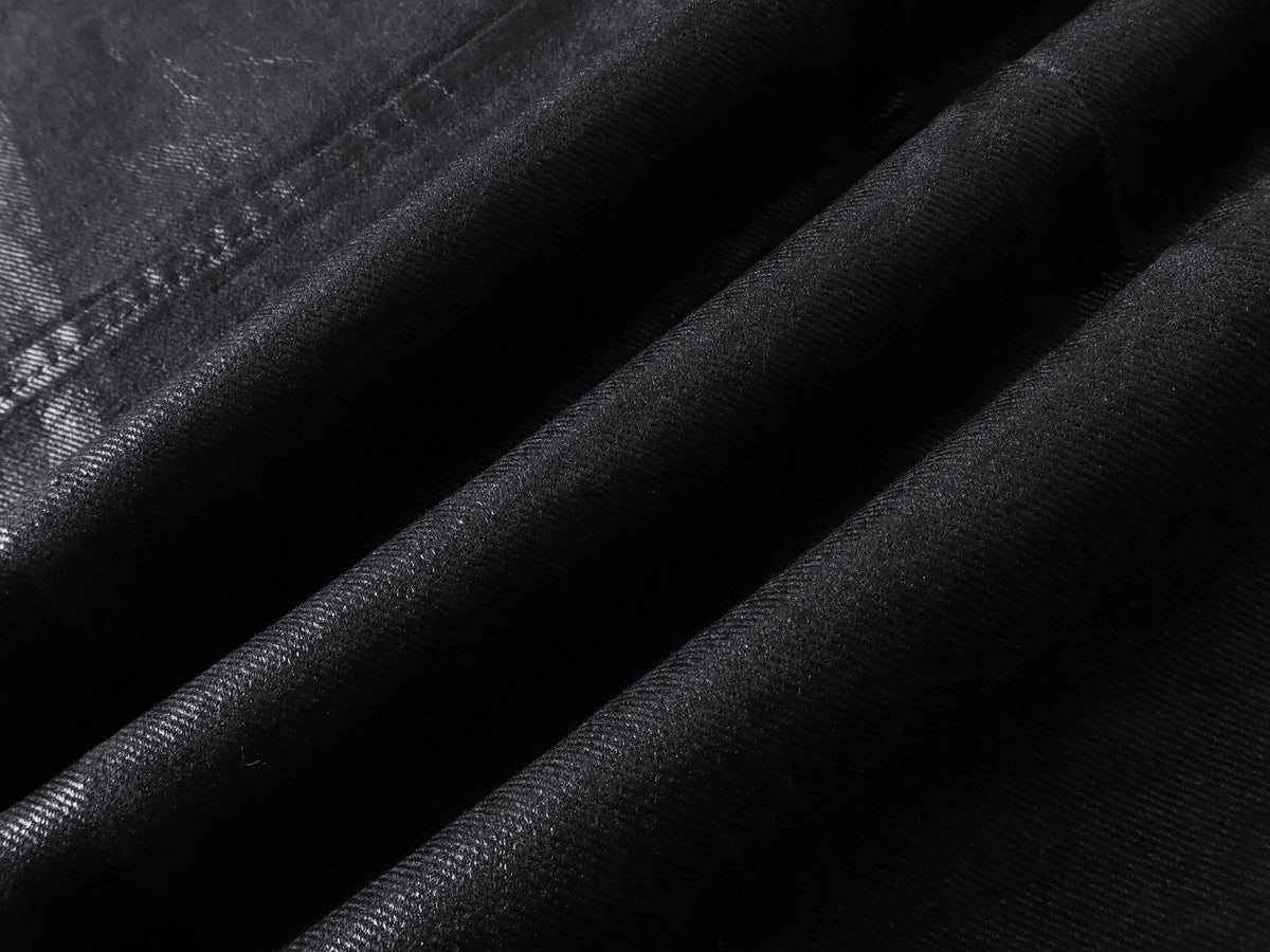 CRACKLE WAXED BAGGY PANTS