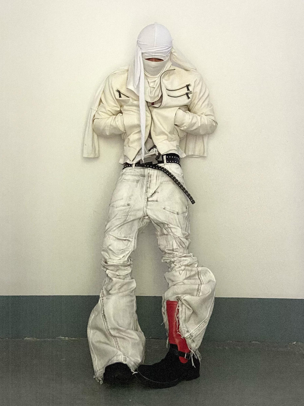 WRECKING WHITE WAX PANTS