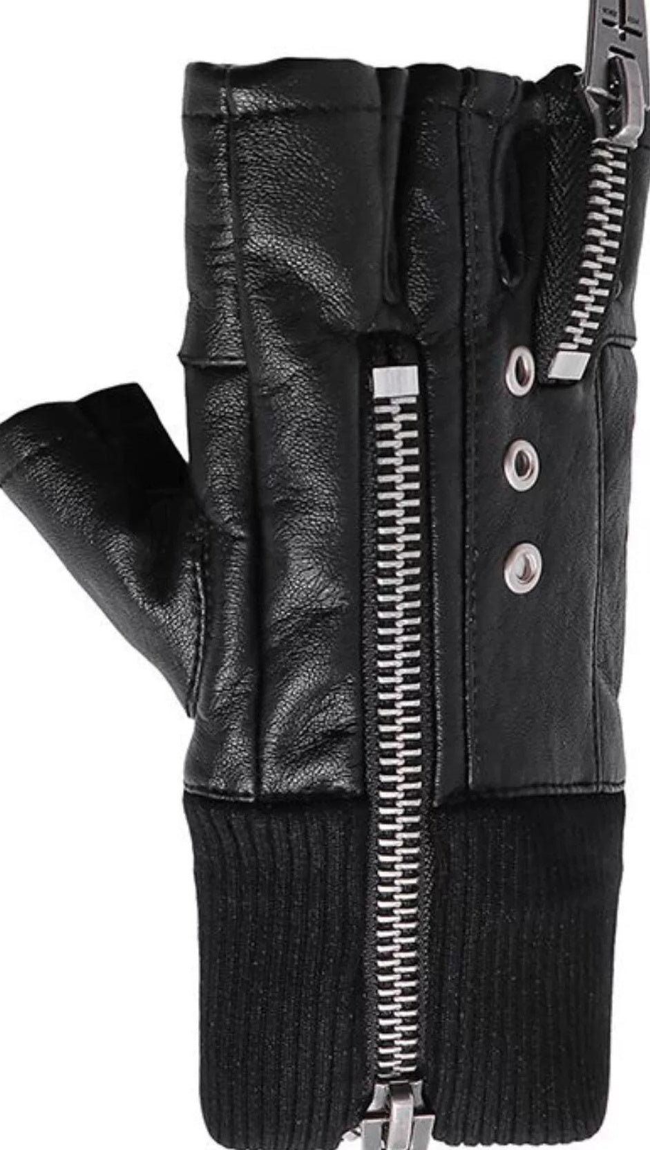 PUNK LAYERED ZIPPER GLOVES